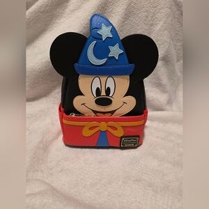 Disney Parks Hard Tag Sorcerer Mickey 85th Anniversary Mini Backpack NWT